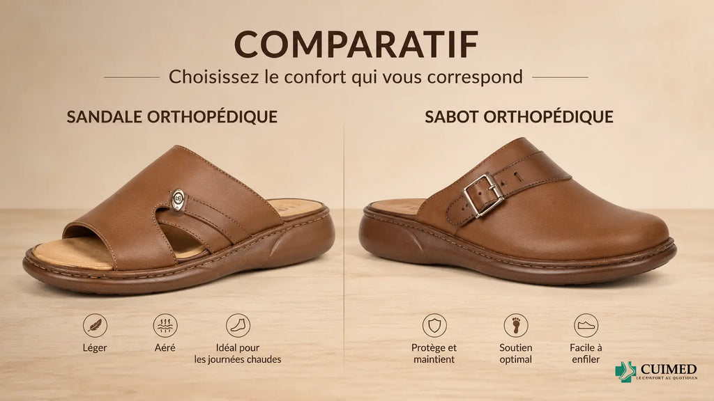 Sandale ou sabot orthopédique : lequel choisir selon votre usage quotidien ?